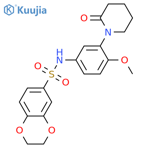 N-4-methoxy-3-(2-oxopiperidin-1-yl)phenyl-2,3-dihydro-1,4-benzodioxine-6-sulfonamide structure