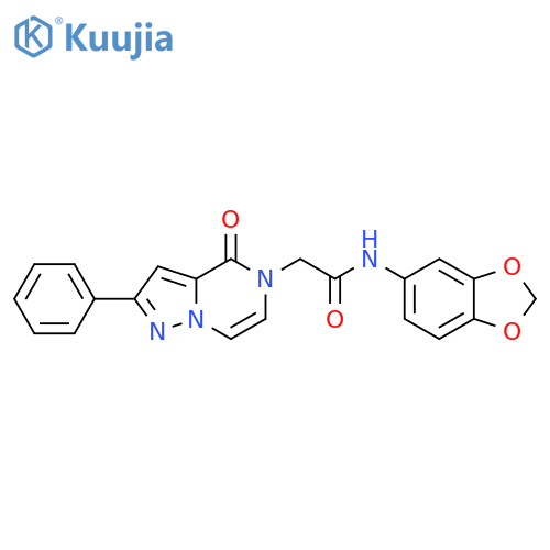 N-(2H-1,3-benzodioxol-5-yl)-2-{4-oxo-2-phenyl-4H,5H-pyrazolo1,5-apyrazin-5-yl}acetamide structure