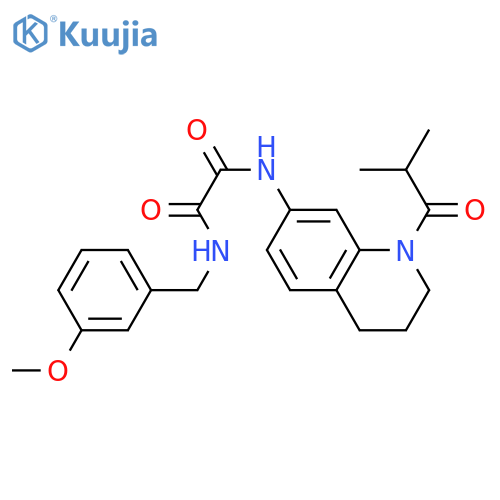 N'-(3-methoxyphenyl)methyl-N-1-(2-methylpropanoyl)-1,2,3,4-tetrahydroquinolin-7-ylethanediamide structure