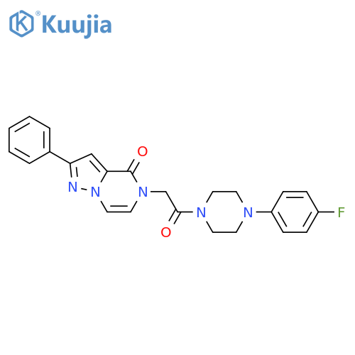 5-{2-4-(4-fluorophenyl)piperazin-1-yl-2-oxoethyl}-2-phenyl-4H,5H-pyrazolo1,5-apyrazin-4-one structure