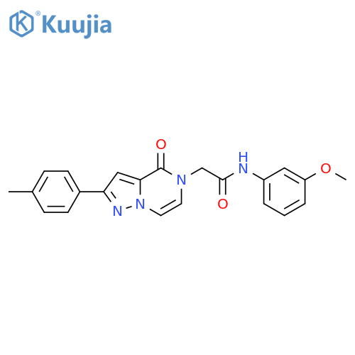 N-(3-methoxyphenyl)-2-2-(4-methylphenyl)-4-oxo-4H,5H-pyrazolo1,5-apyrazin-5-ylacetamide structure