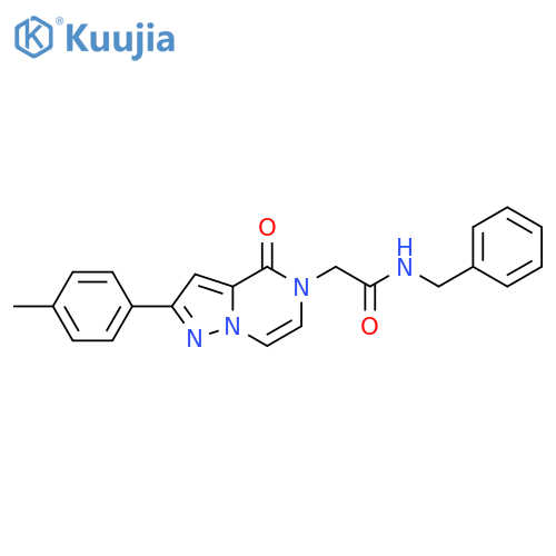 N-benzyl-2-2-(4-methylphenyl)-4-oxo-4H,5H-pyrazolo1,5-apyrazin-5-ylacetamide structure