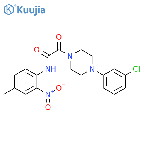 2-4-(3-chlorophenyl)piperazin-1-yl-N-(4-methyl-2-nitrophenyl)-2-oxoacetamide structure