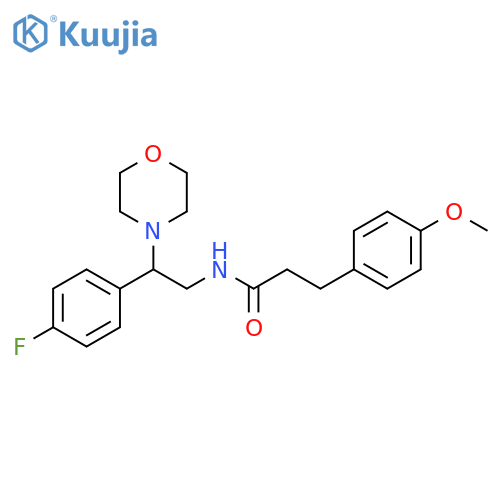 N-2-(4-fluorophenyl)-2-(morpholin-4-yl)ethyl-3-(4-methoxyphenyl)propanamide structure