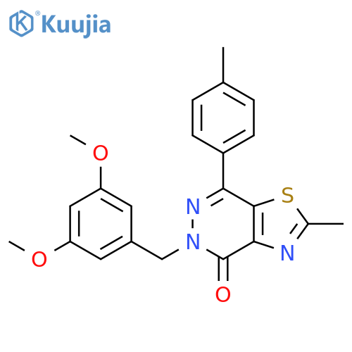 5-(3,5-dimethoxyphenyl)methyl-2-methyl-7-(4-methylphenyl)-4H,5H-1,3thiazolo4,5-dpyridazin-4-one structure