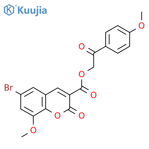 2-(4-methoxyphenyl)-2-oxoethyl 6-bromo-8-methoxy-2-oxo-2H-chromene-3-carboxylate structure