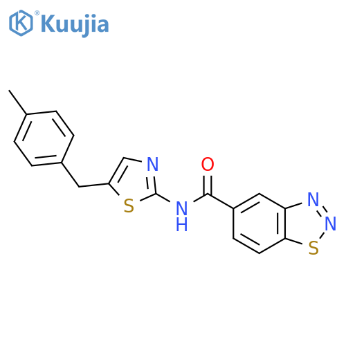 N-{5-(4-methylphenyl)methyl-1,3-thiazol-2-yl}-1,2,3-benzothiadiazole-5-carboxamide structure