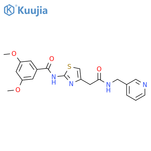 3,5-dimethoxy-N-4-({(pyridin-3-yl)methylcarbamoyl}methyl)-1,3-thiazol-2-ylbenzamide structure
