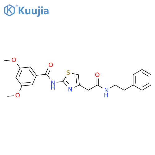 3,5-dimethoxy-N-(4-{(2-phenylethyl)carbamoylmethyl}-1,3-thiazol-2-yl)benzamide structure