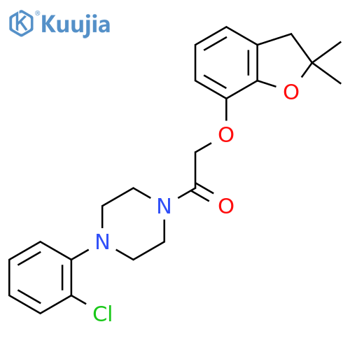 1-4-(2-chlorophenyl)piperazin-1-yl-2-(2,2-dimethyl-2,3-dihydro-1-benzofuran-7-yl)oxyethan-1-one structure