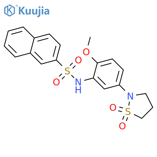 N-5-(1,1-dioxo-1lambda6,2-thiazolidin-2-yl)-2-methoxyphenylnaphthalene-2-sulfonamide structure