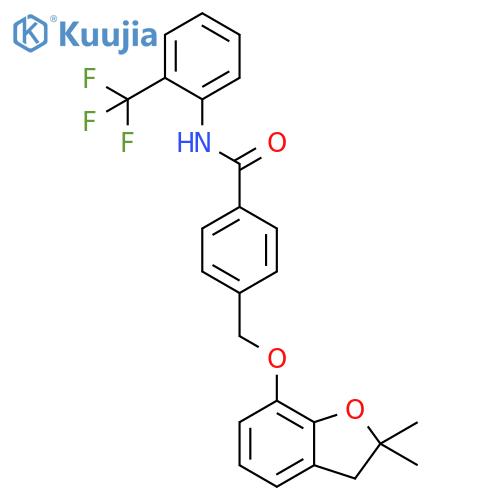 4-{(2,2-dimethyl-2,3-dihydro-1-benzofuran-7-yl)oxymethyl}-N-2-(trifluoromethyl)phenylbenzamide structure