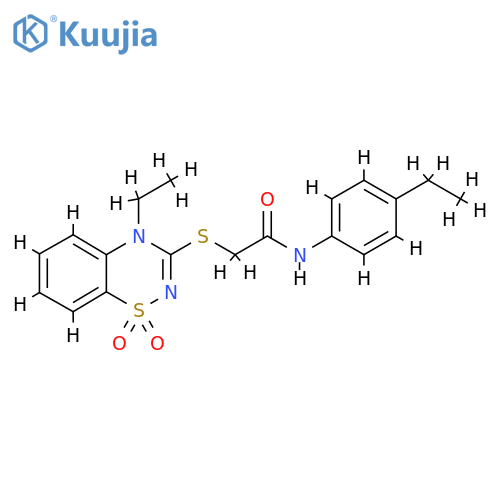 2-(4-ethyl-1,1-dioxo-4H-1lambda6,2,4-benzothiadiazin-3-yl)sulfanyl-N-(4-ethylphenyl)acetamide structure