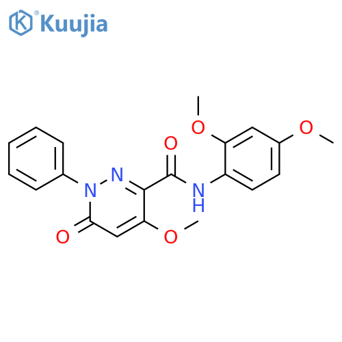 N-(2,4-dimethoxyphenyl)-4-methoxy-6-oxo-1-phenyl-1,6-dihydropyridazine-3-carboxamide structure