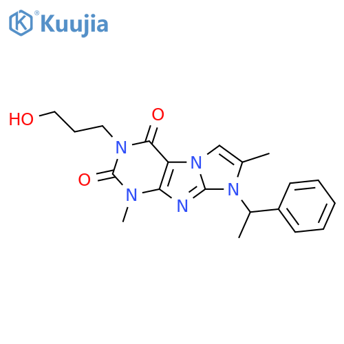 3-(3-hydroxypropyl)-1,7-dimethyl-8-(1-phenylethyl)-1H,2H,3H,4H,8H-imidazo1,2-gpurine-2,4-dione structure