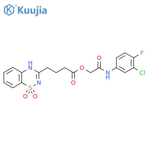 (3-chloro-4-fluorophenyl)carbamoylmethyl 4-(1,1-dioxo-2H-1lambda6,2,4-benzothiadiazin-3-yl)butanoate structure