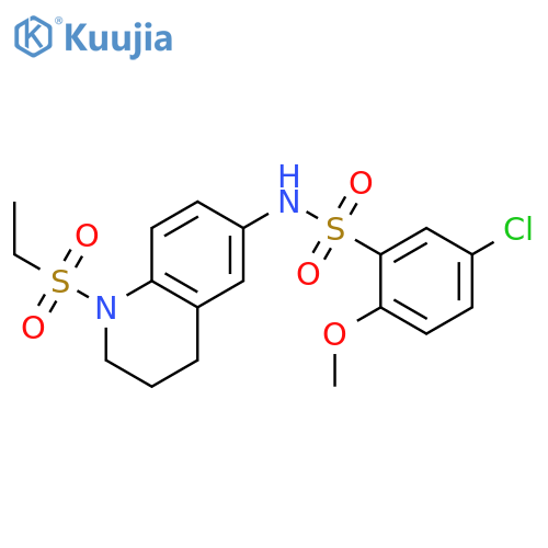 5-chloro-N-1-(ethanesulfonyl)-1,2,3,4-tetrahydroquinolin-6-yl-2-methoxybenzene-1-sulfonamide structure