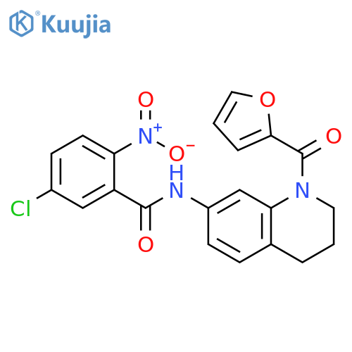 5-chloro-N-1-(furan-2-carbonyl)-1,2,3,4-tetrahydroquinolin-7-yl-2-nitrobenzamide structure