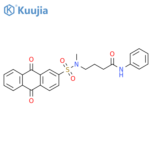 4-(N-methyl9,10-dioxo-9,10-dihydroanthracene-2-sulfonamido)-N-phenylbutanamide structure