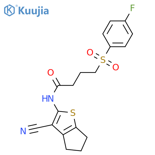 N-{3-cyano-4H,5H,6H-cyclopentabthiophen-2-yl}-4-(4-fluorobenzenesulfonyl)butanamide structure