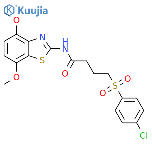 4-(4-chlorobenzenesulfonyl)-N-(4,7-dimethoxy-1,3-benzothiazol-2-yl)butanamide structure