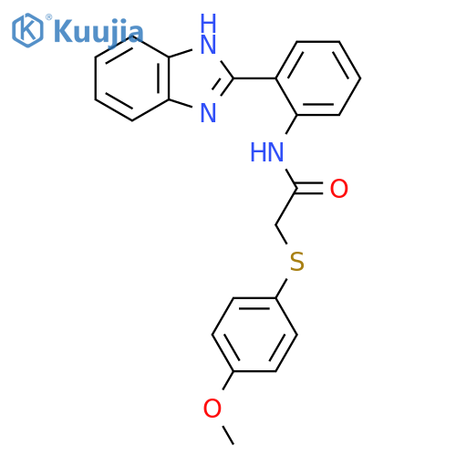 N-2-(1H-1,3-benzodiazol-2-yl)phenyl-2-(4-methoxyphenyl)sulfanylacetamide structure