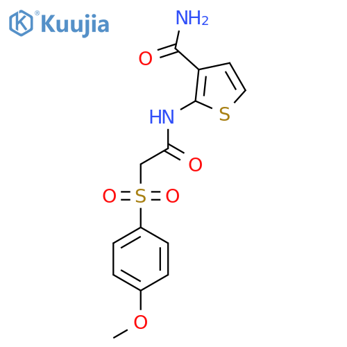 2-2-(4-methoxybenzenesulfonyl)acetamidothiophene-3-carboxamide structure