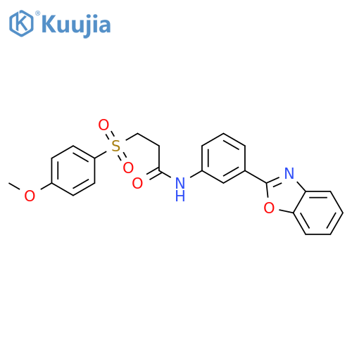N-3-(1,3-benzoxazol-2-yl)phenyl-3-(4-methoxybenzenesulfonyl)propanamide structure