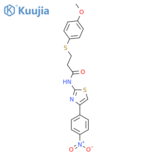 3-(4-methoxyphenyl)sulfanyl-N-4-(4-nitrophenyl)-1,3-thiazol-2-ylpropanamide structure