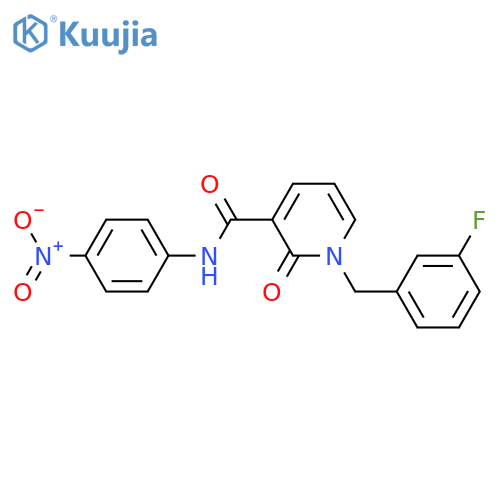 1-(3-fluorophenyl)methyl-N-(4-nitrophenyl)-2-oxo-1,2-dihydropyridine-3-carboxamide structure