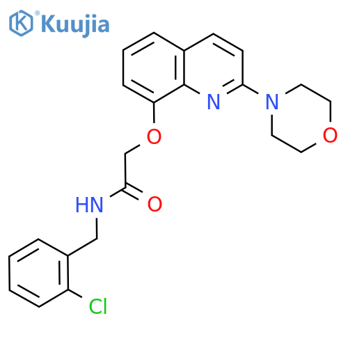 N-(2-chlorophenyl)methyl-2-{2-(morpholin-4-yl)quinolin-8-yloxy}acetamide structure