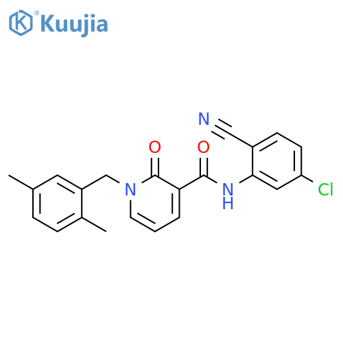 N-(5-chloro-2-cyanophenyl)-1-(2,5-dimethylphenyl)methyl-2-oxo-1,2-dihydropyridine-3-carboxamide structure