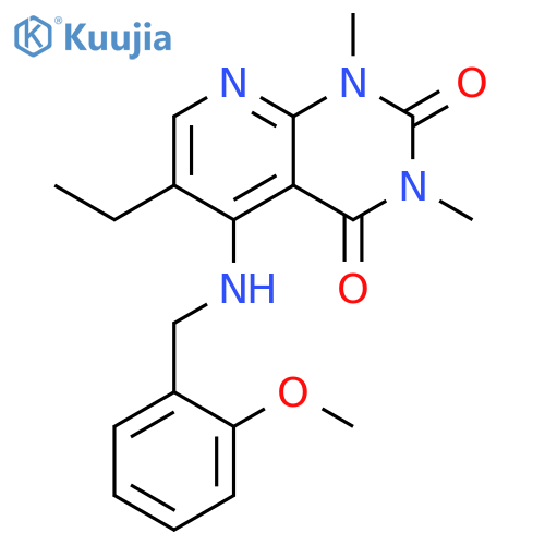 6-ethyl-5-{(2-methoxyphenyl)methylamino}-1,3-dimethyl-1H,2H,3H,4H-pyrido2,3-dpyrimidine-2,4-dione structure