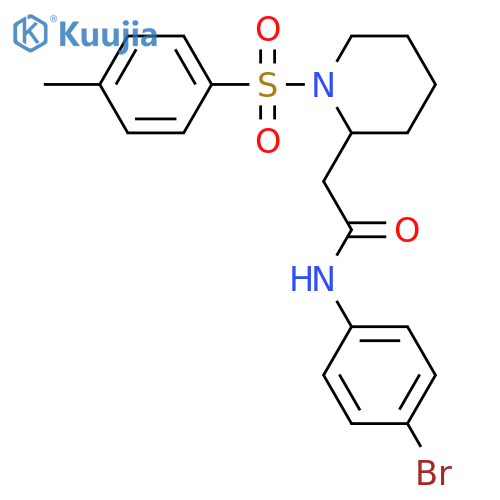 N-(4-bromophenyl)-2-1-(4-methylbenzenesulfonyl)piperidin-2-ylacetamide structure