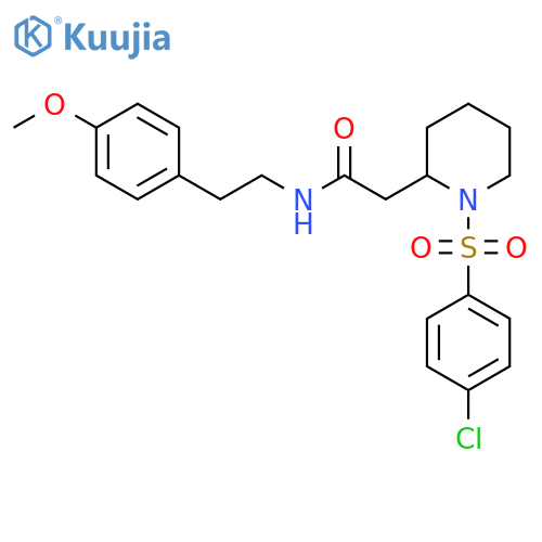 2-1-(4-chlorobenzenesulfonyl)piperidin-2-yl-N-2-(4-methoxyphenyl)ethylacetamide structure