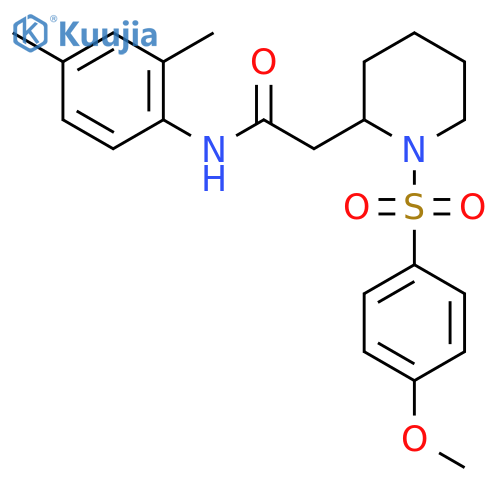 N-(2,4-dimethylphenyl)-2-1-(4-methoxybenzenesulfonyl)piperidin-2-ylacetamide structure