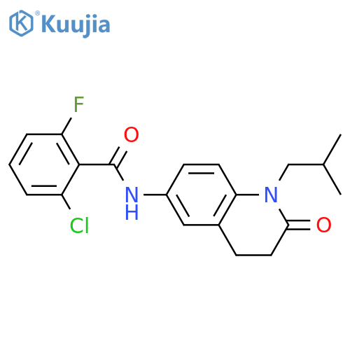 2-chloro-6-fluoro-N-1-(2-methylpropyl)-2-oxo-1,2,3,4-tetrahydroquinolin-6-ylbenzamide structure