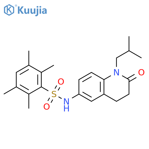 2,3,5,6-tetramethyl-N-1-(2-methylpropyl)-2-oxo-1,2,3,4-tetrahydroquinolin-6-ylbenzene-1-sulfonamide structure