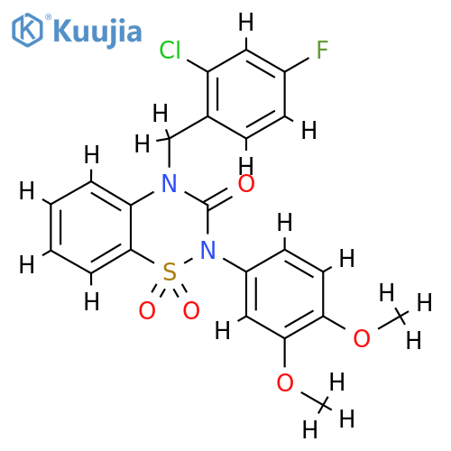 4-(2-chloro-4-fluorophenyl)methyl-2-(3,4-dimethoxyphenyl)-3,4-dihydro-2H-1lambda6,2,4-benzothiadiazine-1,1,3-trione structure