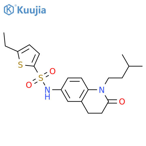 5-ethyl-N-1-(3-methylbutyl)-2-oxo-1,2,3,4-tetrahydroquinolin-6-ylthiophene-2-sulfonamide structure