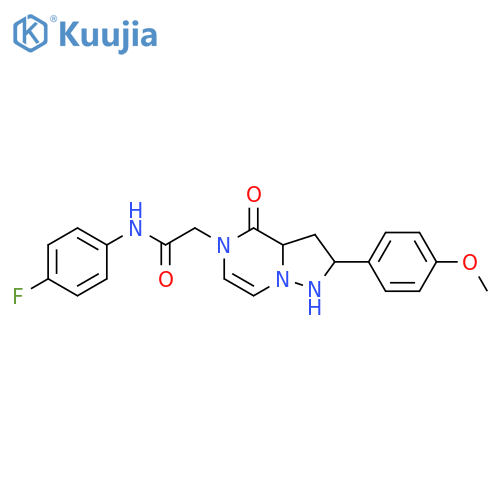 N-(4-fluorophenyl)-2-2-(4-methoxyphenyl)-4-oxo-4H,5H-pyrazolo1,5-apyrazin-5-ylacetamide structure