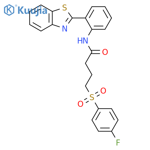 N-2-(1,3-benzothiazol-2-yl)phenyl-4-(4-fluorobenzenesulfonyl)butanamide structure