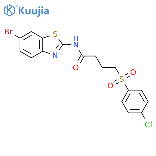 N-(6-bromo-1,3-benzothiazol-2-yl)-4-(4-chlorobenzenesulfonyl)butanamide structure