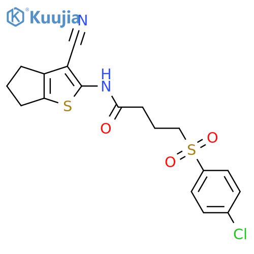 4-(4-chlorobenzenesulfonyl)-N-{3-cyano-4H,5H,6H-cyclopentabthiophen-2-yl}butanamide structure