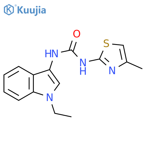 1-(1-ethyl-1H-indol-3-yl)-3-(4-methyl-1,3-thiazol-2-yl)urea structure