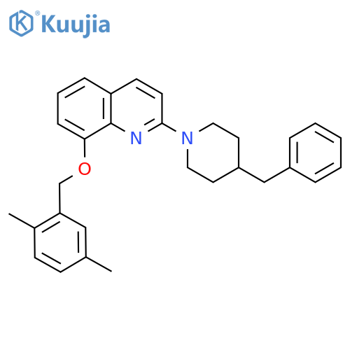 2-(4-benzylpiperidin-1-yl)-8-(2,5-dimethylphenyl)methoxyquinoline structure