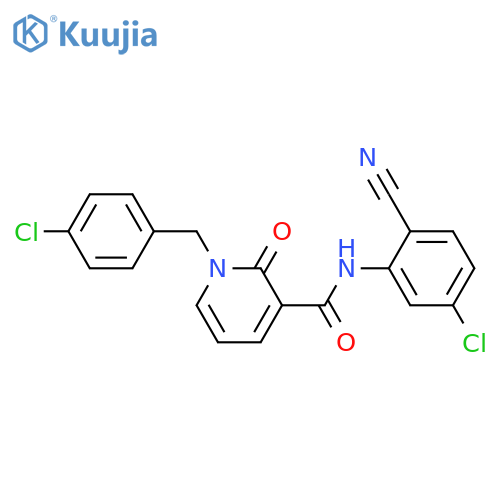 N-(5-chloro-2-cyanophenyl)-1-(4-chlorophenyl)methyl-2-oxo-1,2-dihydropyridine-3-carboxamide structure
