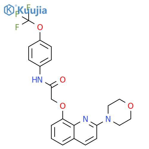 2-{2-(morpholin-4-yl)quinolin-8-yloxy}-N-4-(trifluoromethoxy)phenylacetamide structure