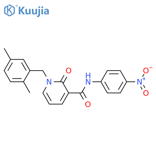 1-(2,5-dimethylphenyl)methyl-N-(4-nitrophenyl)-2-oxo-1,2-dihydropyridine-3-carboxamide structure