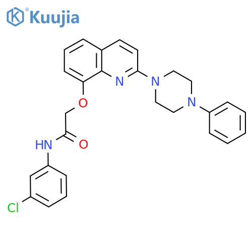 N-(3-chlorophenyl)-2-{2-(4-phenylpiperazin-1-yl)quinolin-8-yloxy}acetamide structure